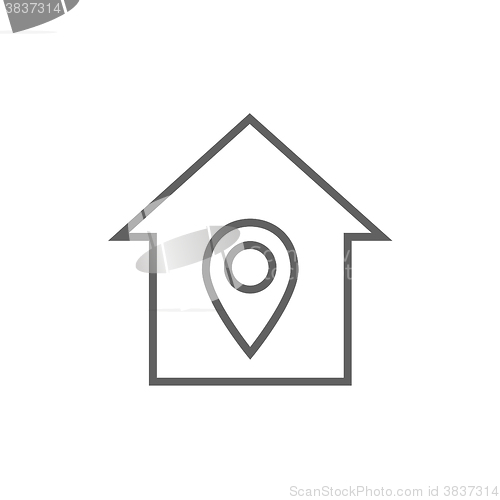 Image of House with pointer line icon.