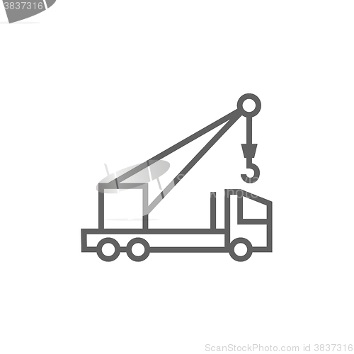 Image of Mobile crane line icon.