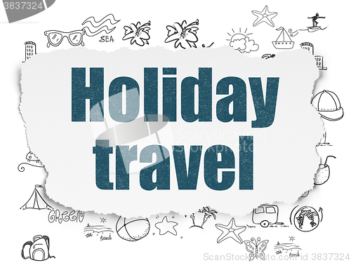 Image of Vacation concept: Holiday Travel on Torn Paper background