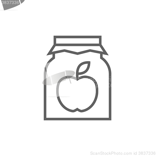 Image of Apple jam jar line icon.