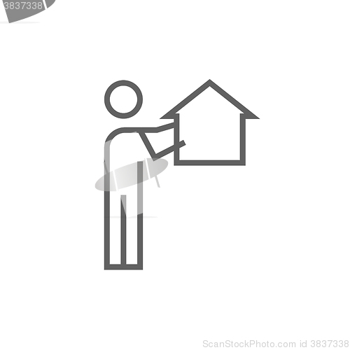 Image of Real estate agent line icon.