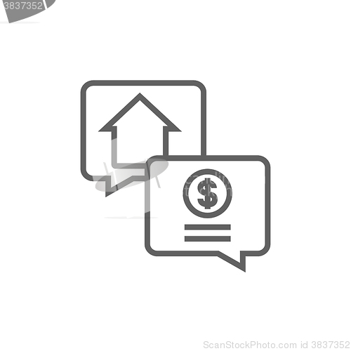 Image of Real estate transaction line icon.