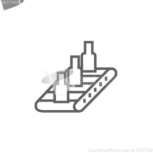 Image of Conveyor belt system line icon.