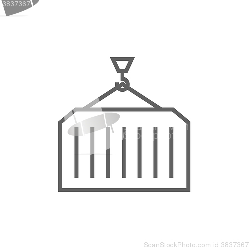 Image of Cargo container line icon.