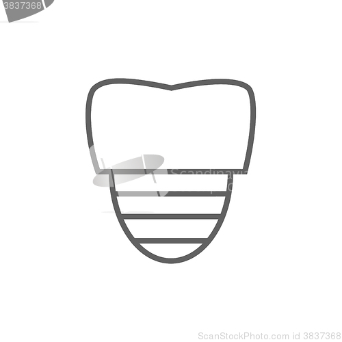 Image of Tooth implant line icon.