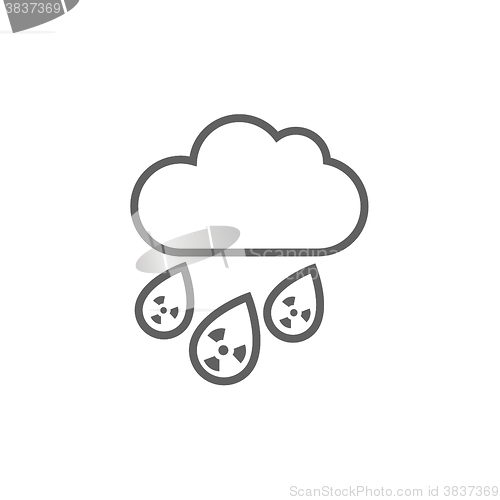 Image of Radioactive cloud and rain line icon.