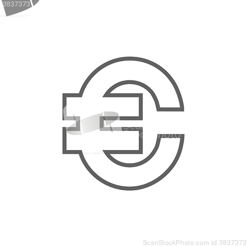 Image of Euro symbol line icon.