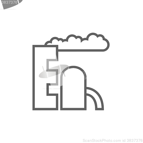 Image of Refinery plant line icon.