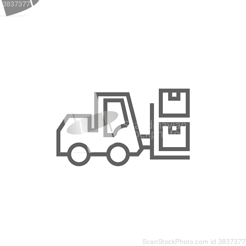 Image of Forklift line icon.