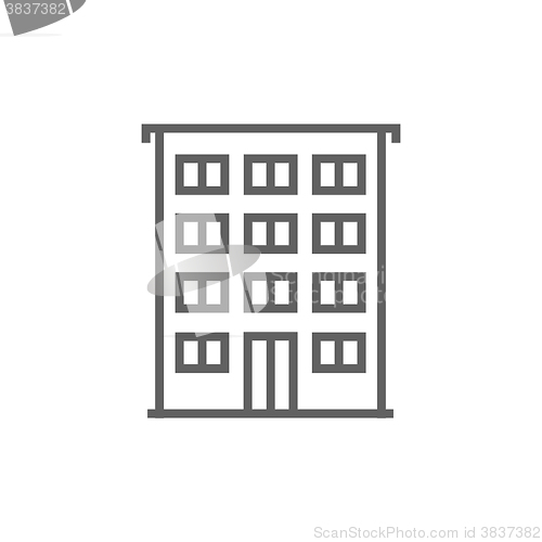 Image of Residential building line icon.