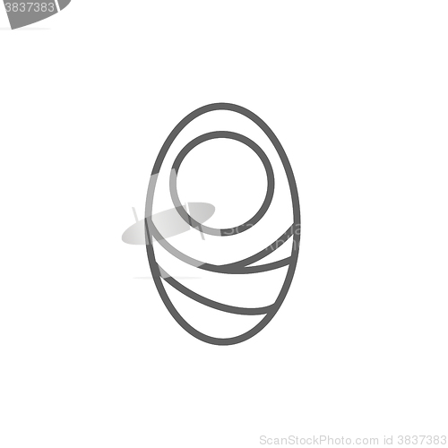 Image of Infant wrapped in swaddling clothes line icon.