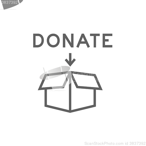 Image of Donation box line icon.