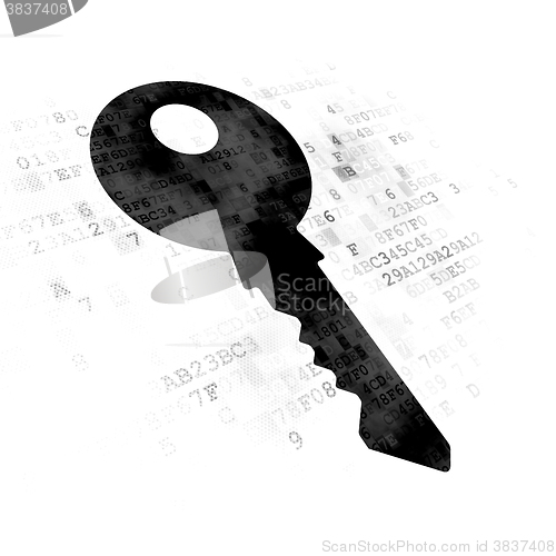 Image of Security concept: Key on Digital background