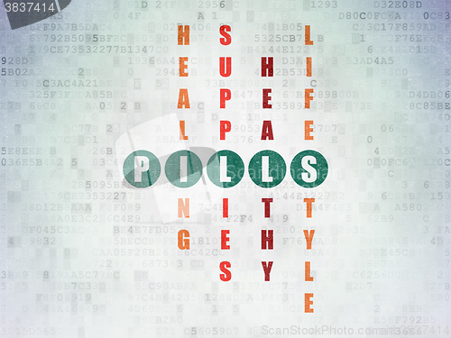 Image of Healthcare concept: Pills in Crossword Puzzle