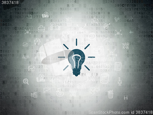 Image of Business concept: Light Bulb on Digital Paper background