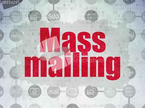 Image of Marketing concept: Mass Mailing on Digital Paper background