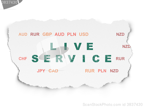 Image of Business concept: Live Service on Torn Paper background