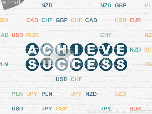 Image of Business concept: Achieve Success on wall background