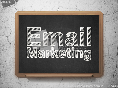 Image of Advertising concept: Email Marketing on chalkboard background