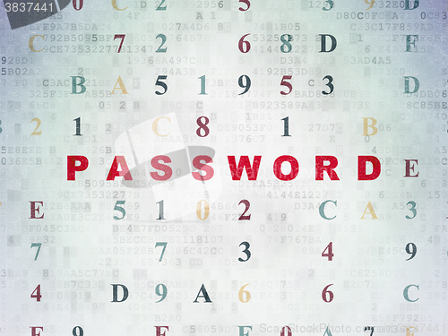 Image of Security concept: Password on Digital Paper background