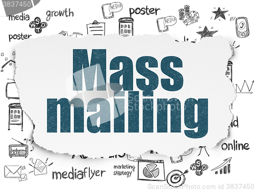 Image of Marketing concept: Mass Mailing on Torn Paper background