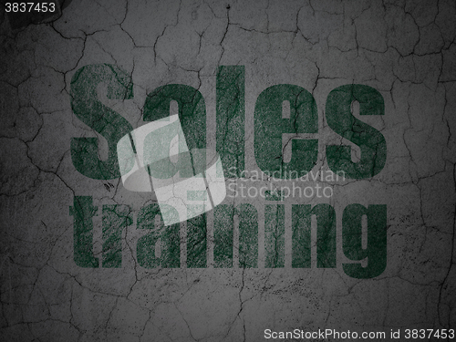 Image of Advertising concept: Sales Training on grunge wall background