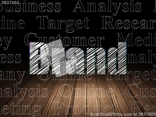 Image of Advertising concept: Brand in grunge dark room