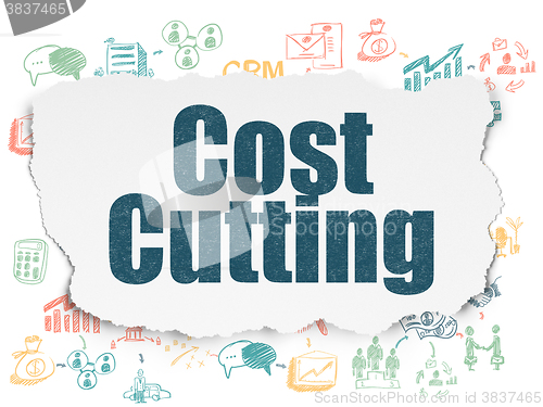 Image of Business concept: Cost Cutting on Torn Paper background