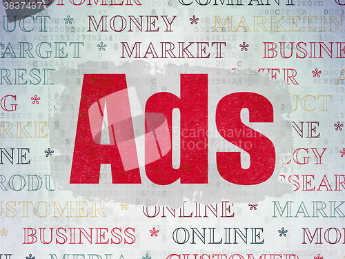Image of Marketing concept: Ads on Digital Paper background