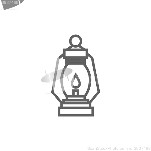 Image of Camping lantern line icon.