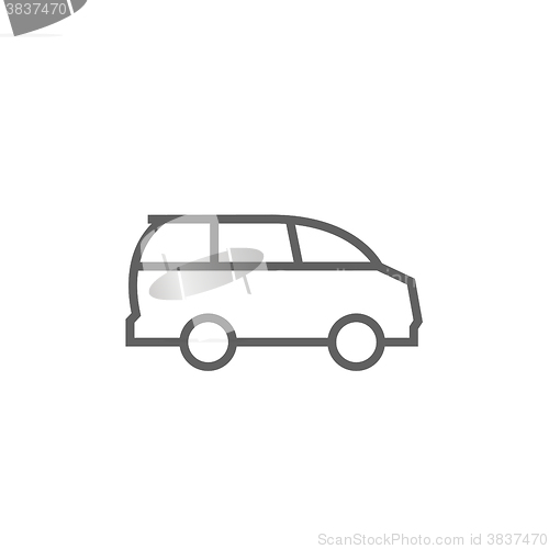 Image of Minivan line icon.