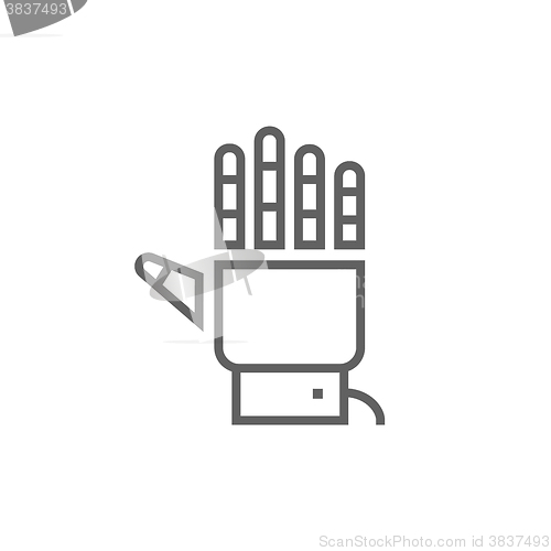 Image of Robot hand line icon.