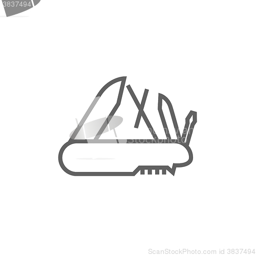 Image of Multipurpose knife line icon.