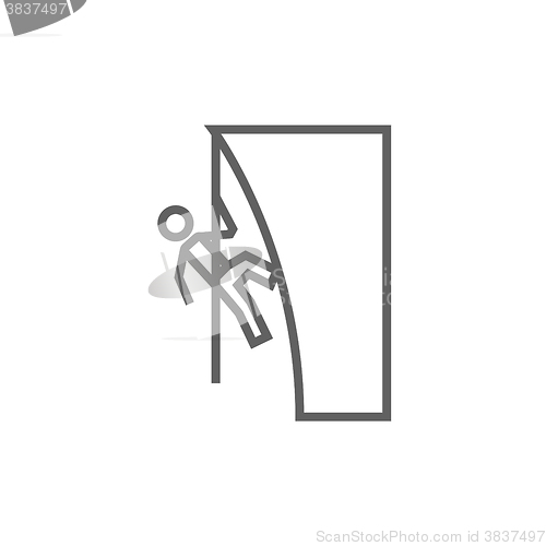 Image of Rock climber line icon.