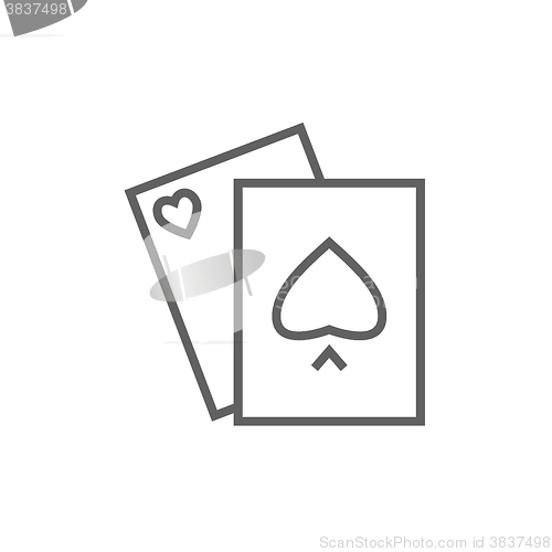 Image of Playing cards line icon.