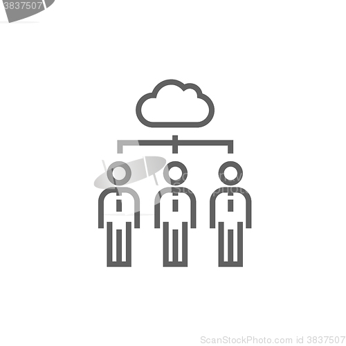 Image of Cloud computing line icon.