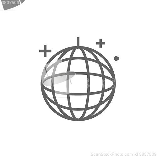 Image of Disco ball line icon.