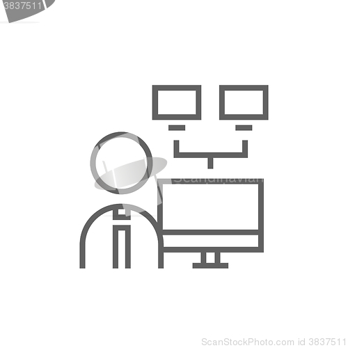 Image of Network administrator line icon.