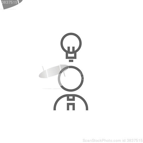 Image of Businessman with idea line icon.