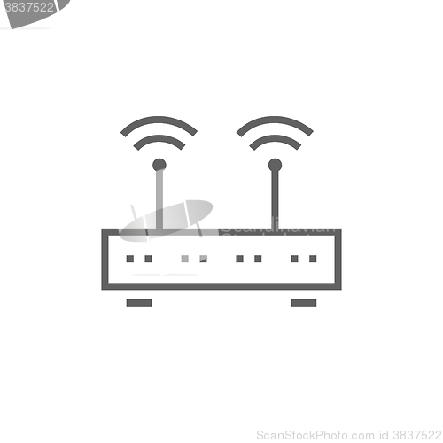 Image of Wireless router line icon.