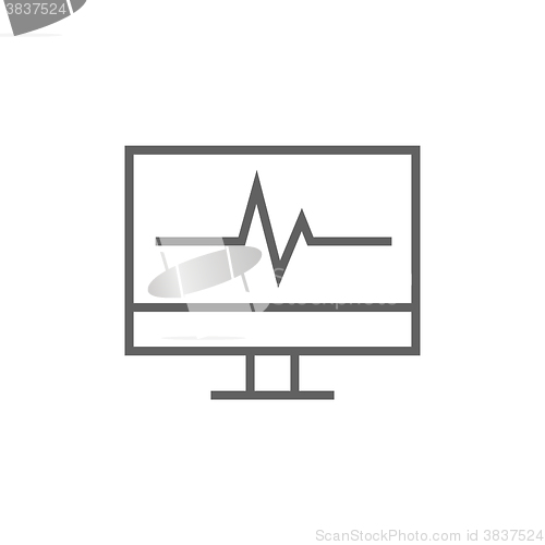 Image of Heart beat monitor line icon.