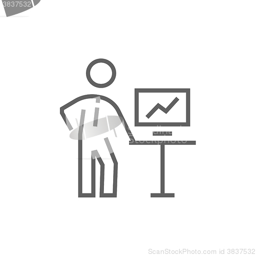 Image of Business presentation line icon.