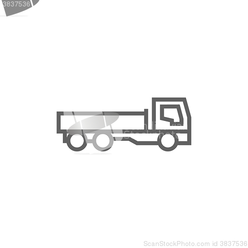 Image of Dump truck line icon.