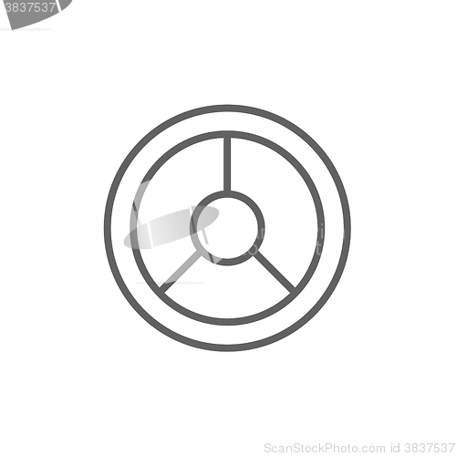 Image of Steering wheel line icon.