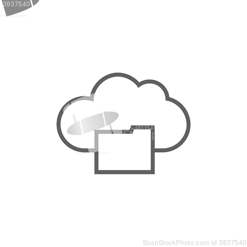 Image of Cloud computing line icon.