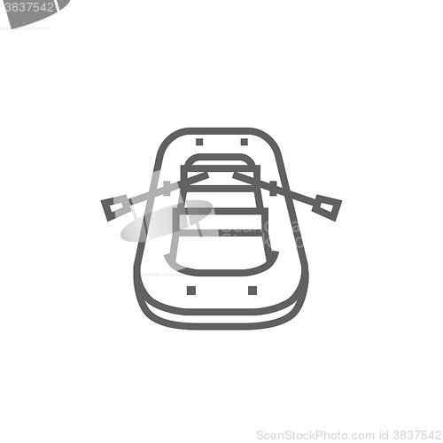 Image of Inflatable boat line icon.