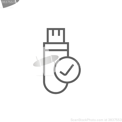Image of USB flash drive line icon.