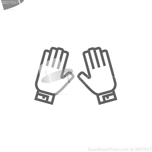 Image of Motorcycle gloves line icon.