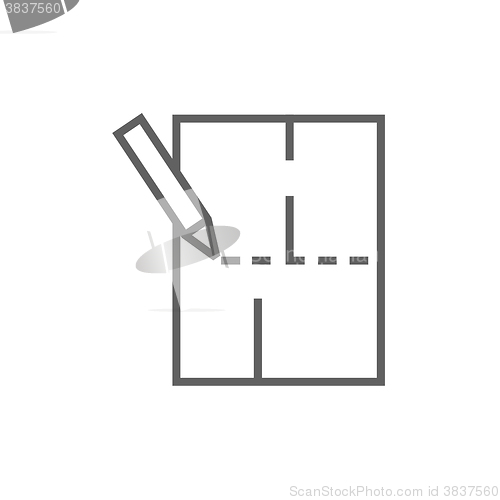 Image of Layout of the house line icon.