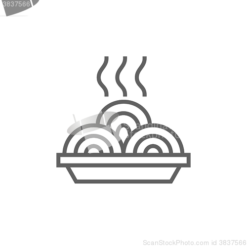 Image of Hot meal in plate line icon.